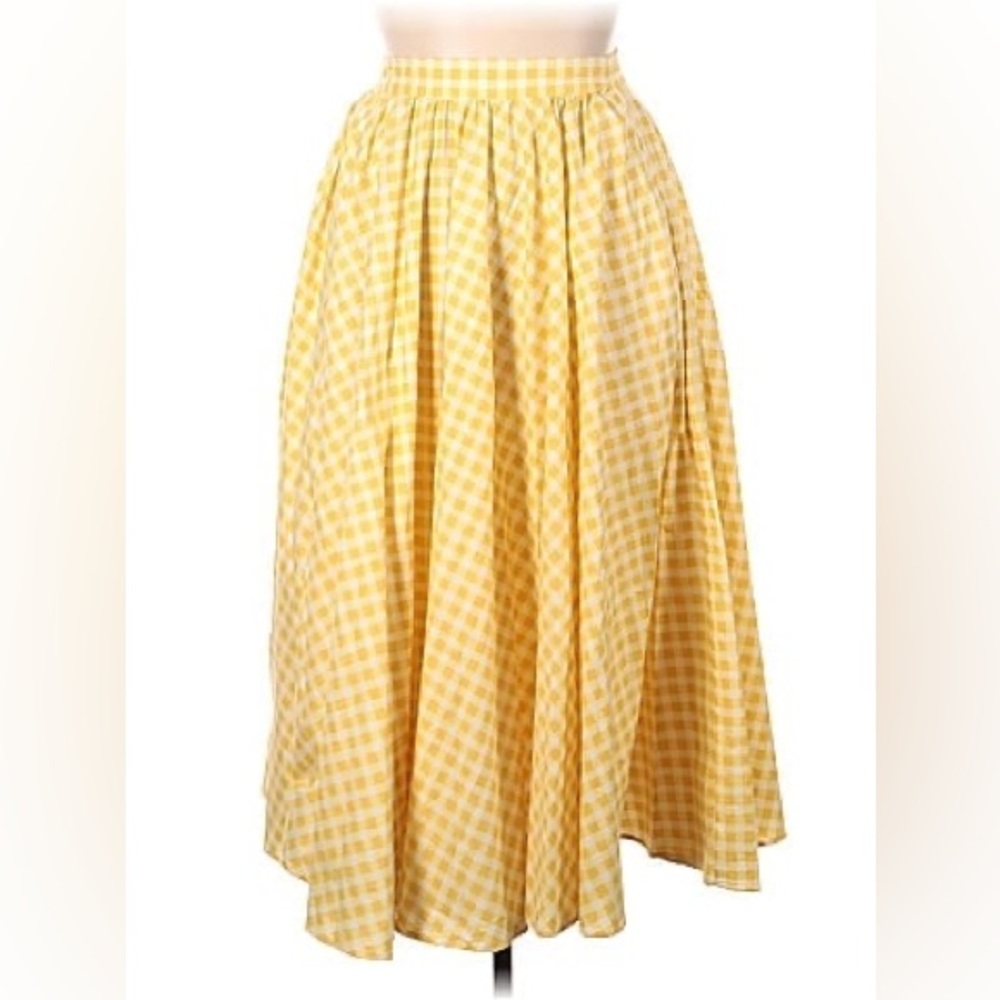 Vintage Bonnie Strauss Yellow Midi Circle Skirt